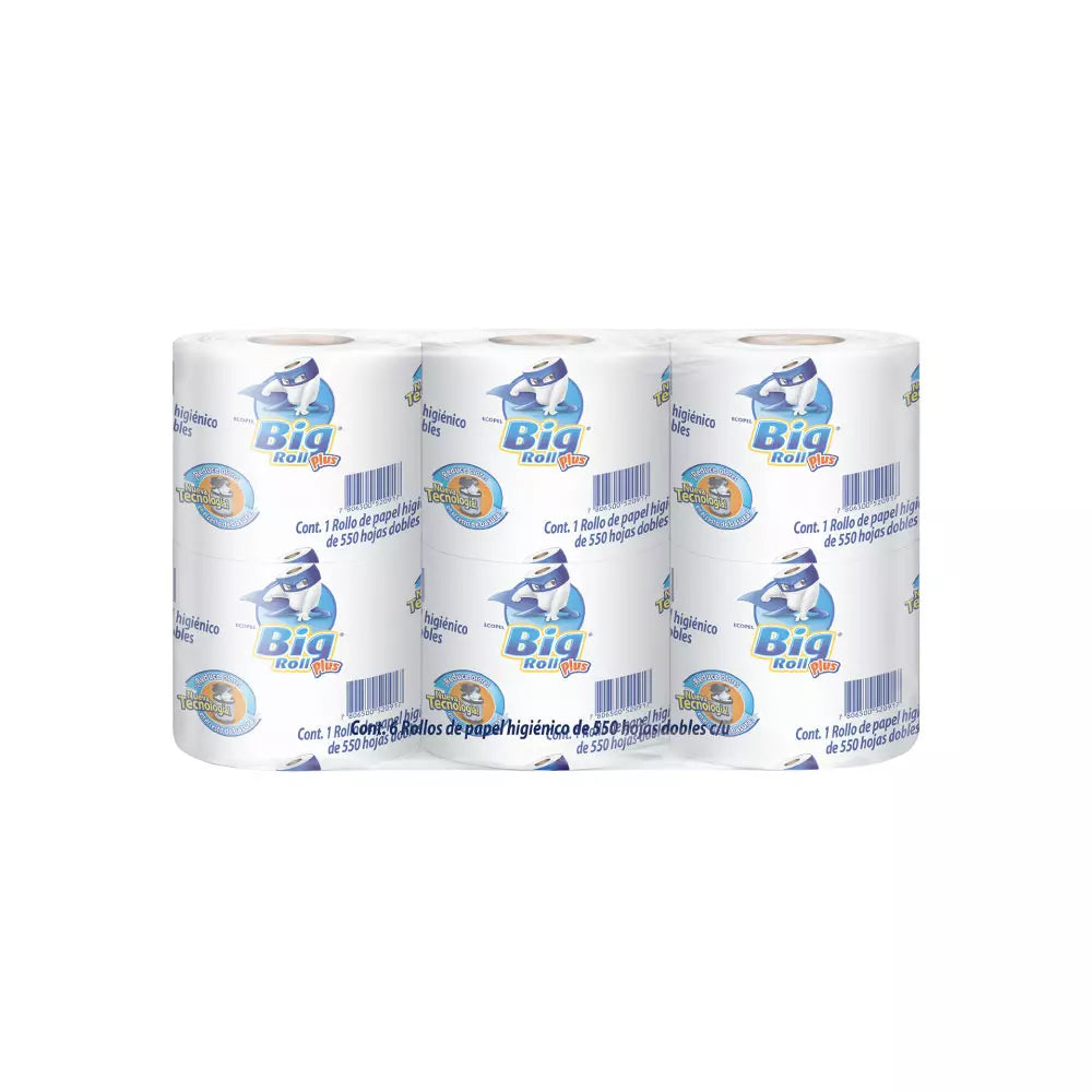 Papel higiénico Big Rollde 550 hojas 6 rollos